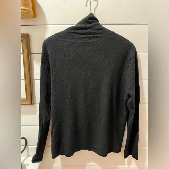 LA REDOUTE 50% wool asymmetrical black cardigan size 20/22 - Picture 8 of 8